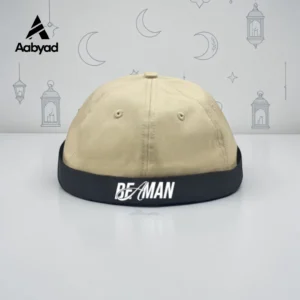 BE A MAN Brimless Cap (Beige White Color) Twill Fabrics
