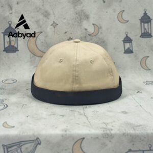Brimless Cap (Beige White Color) Twill Fabrics