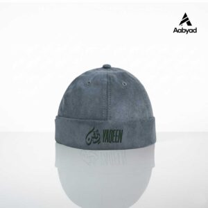 Yaqeen Brimless Cap in Ash – Arabic Embroidery | Aabyad