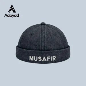 Musafir Brimless Cap (Ash Color) - Denim Fabrics
