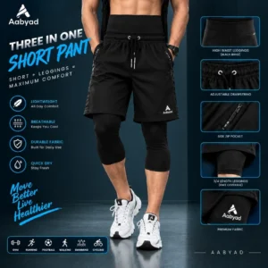 Aabyad Three In One Short Pant – Black
